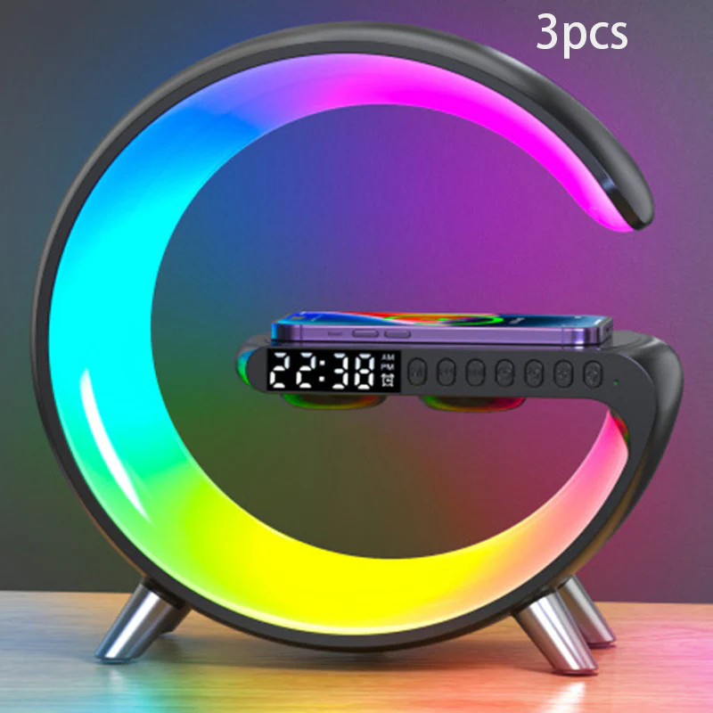 5abdedba9010d73dbf09221f67ea6c99-1.png Intelligent G-Shaped LED Lamp: Bluetooth Speaker, Wireless Charger, Atmosphere Lamp - App Controlled Home Decor