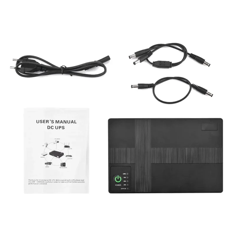 DC UPS Battery Backup 10400mAh 5V 9V 12V 2A 15V 24V 1A Output Uninterruptible Power Supply 85‑265V UPS Battery Backup EU Plug 2 DC UPS Battery Backup Power Supply